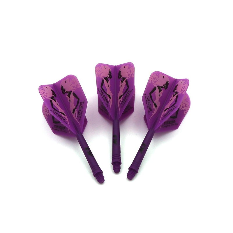 CUESOUL Integrated Dart Shaft and Flights Purple with Pattern Design - Image 3